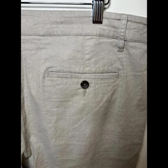 PAIGE Relaxed Fit Tan Linen Shorts - Picture 7 of 7